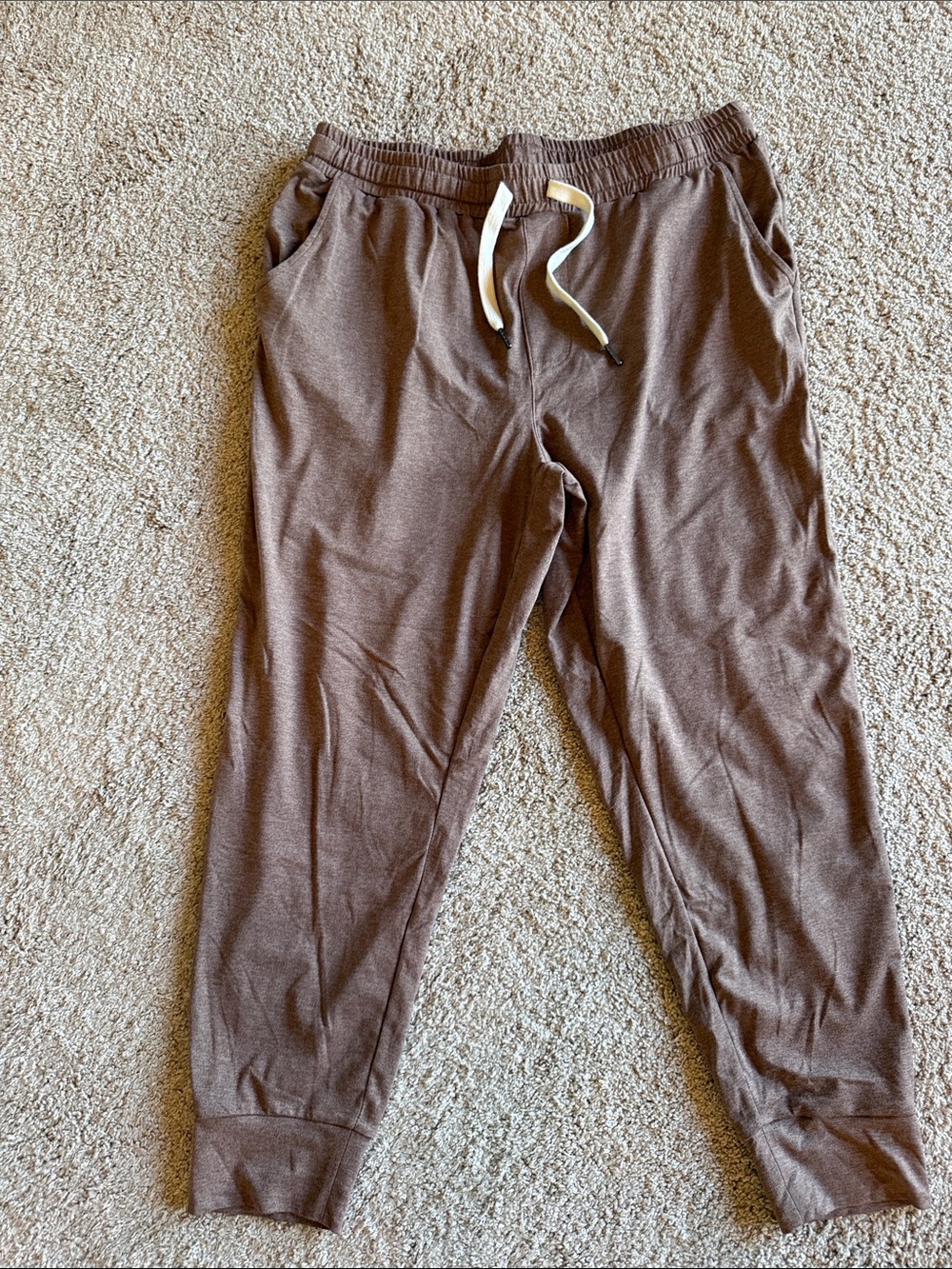 ZYIA Brown Jogger Pants with White Drawstring